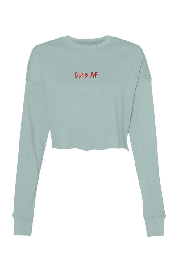 Cute AF Women’s Crop Crew Fleece